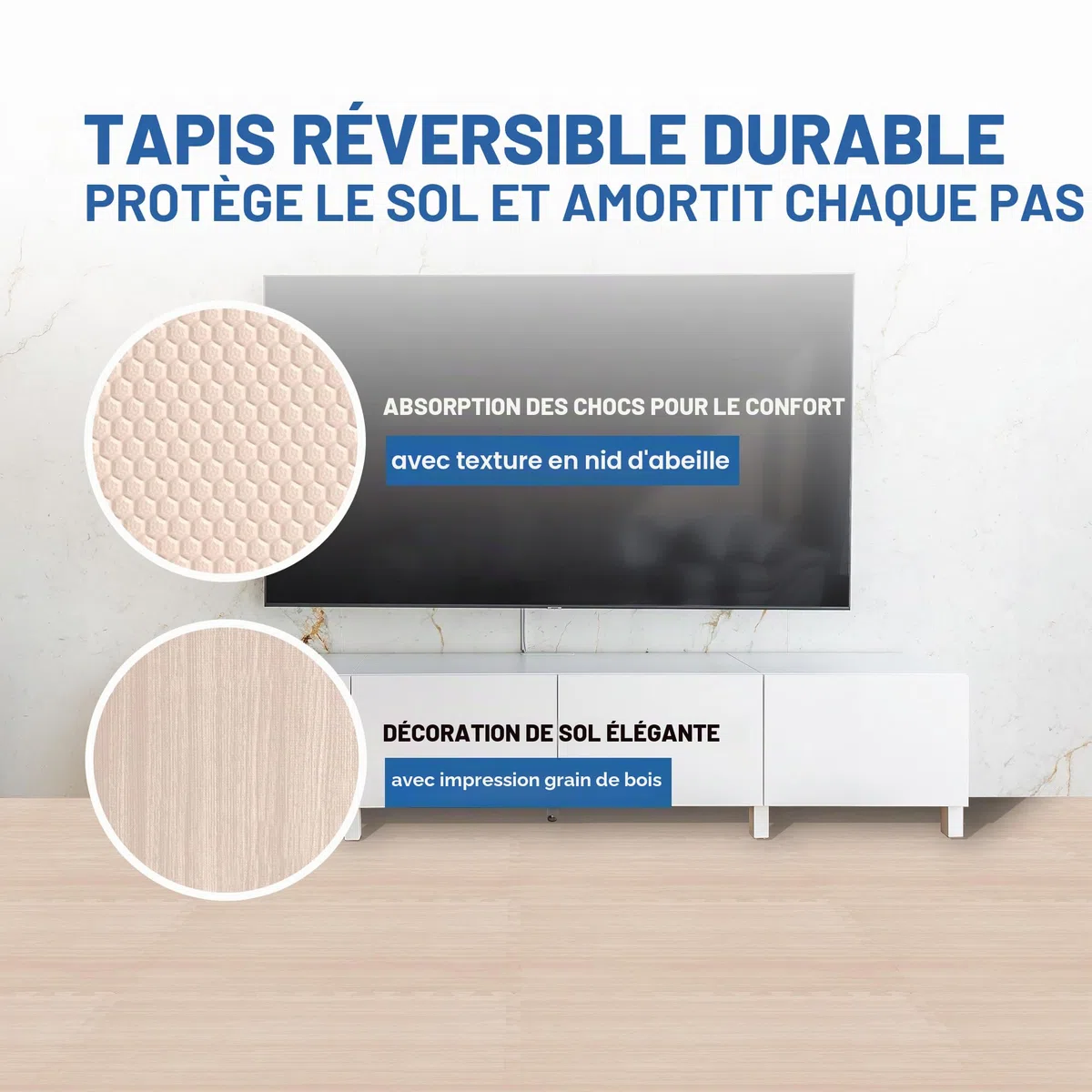 Yes4All Tapis de Sol Interlocking en EVA, Dalles Puzzle en Mousse avec Bordures, Protection de Sol pour Meubles, Maison, Salon et Garage, 1/1.4/3 m²