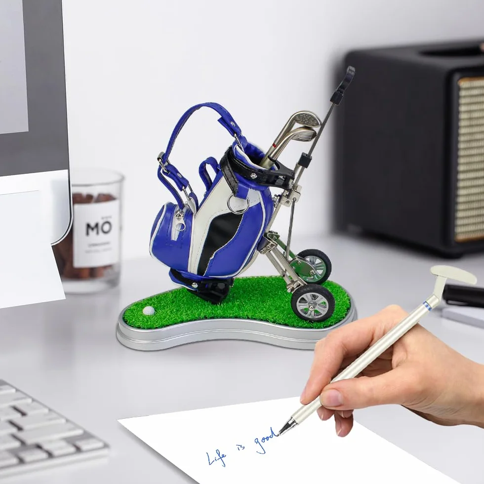 Kofull Cadeaux de Golf Gadgets de Mini Clubs de Golf Porte-Stylo de Golf avec 3 stylos de Club de Golf