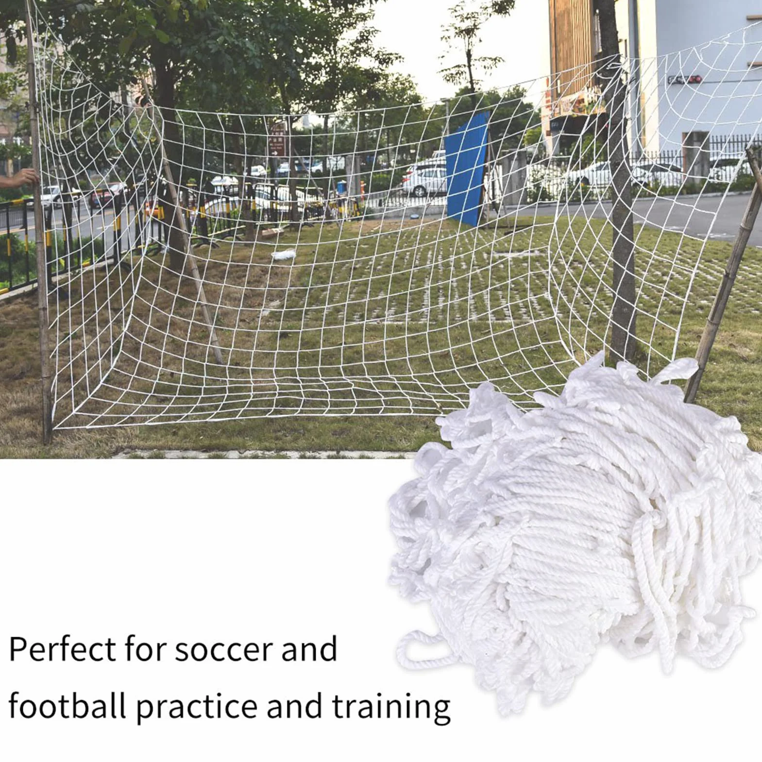 Filet de But de Football Professionnel 3x2 M - Outils D'entraînement de Match de Sport en Fibre de Polypropylène, Filet D'entraînement de Football