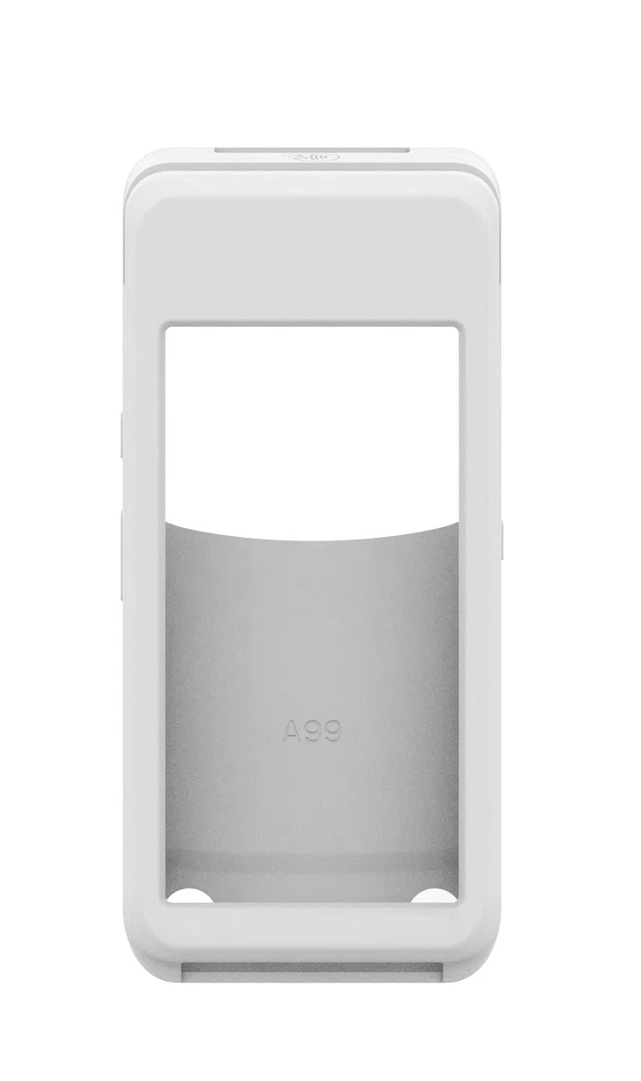 Housse de protection silicone blanc pour terminal de paiement Pax A99 A 99 Dual Display – Coque souple antichoc, prise en main sécurisée – Accessoire TPE professionnel