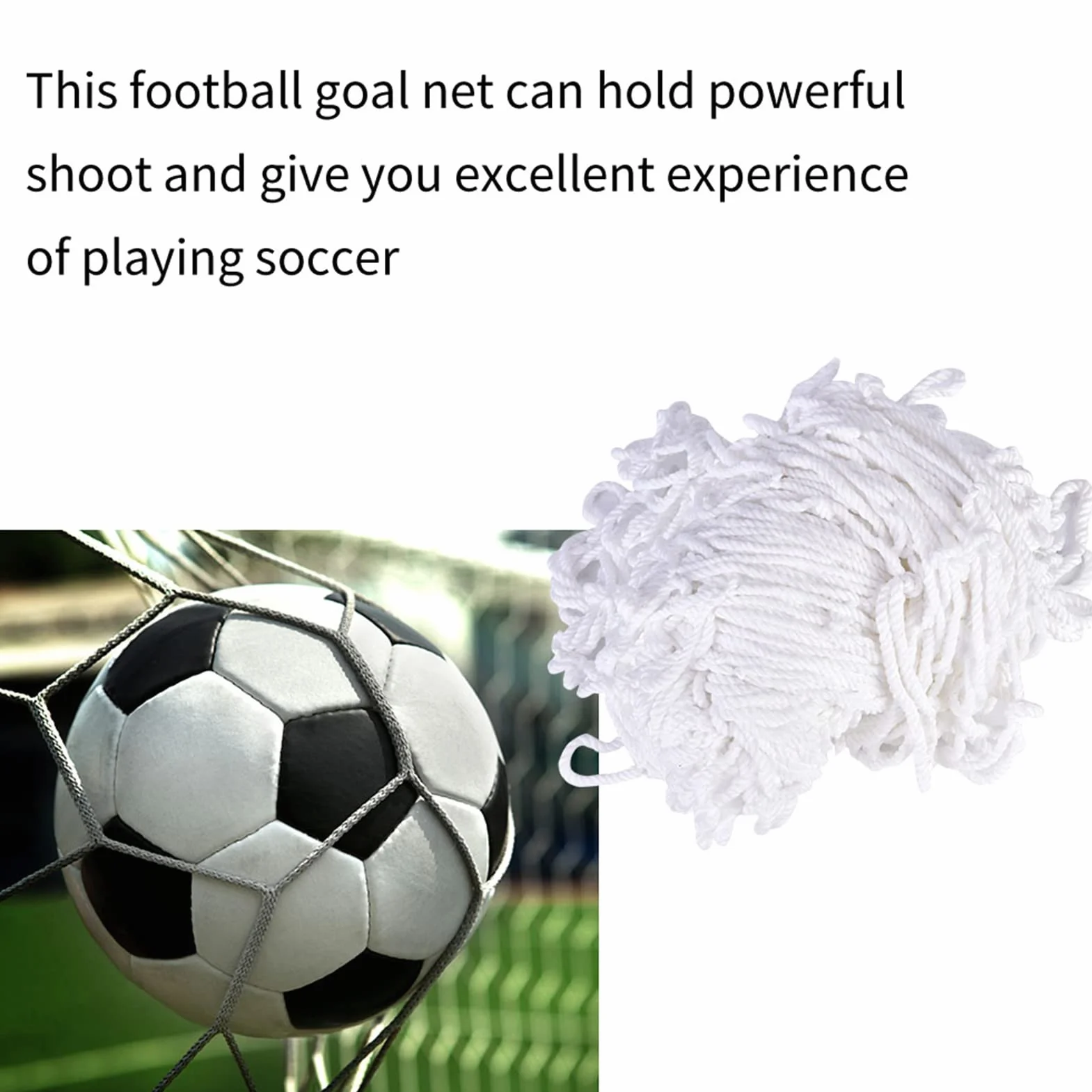 Filet de But de Football Professionnel 3x2 M - Outils D'entraînement de Match de Sport en Fibre de Polypropylène, Filet D'entraînement de Football
