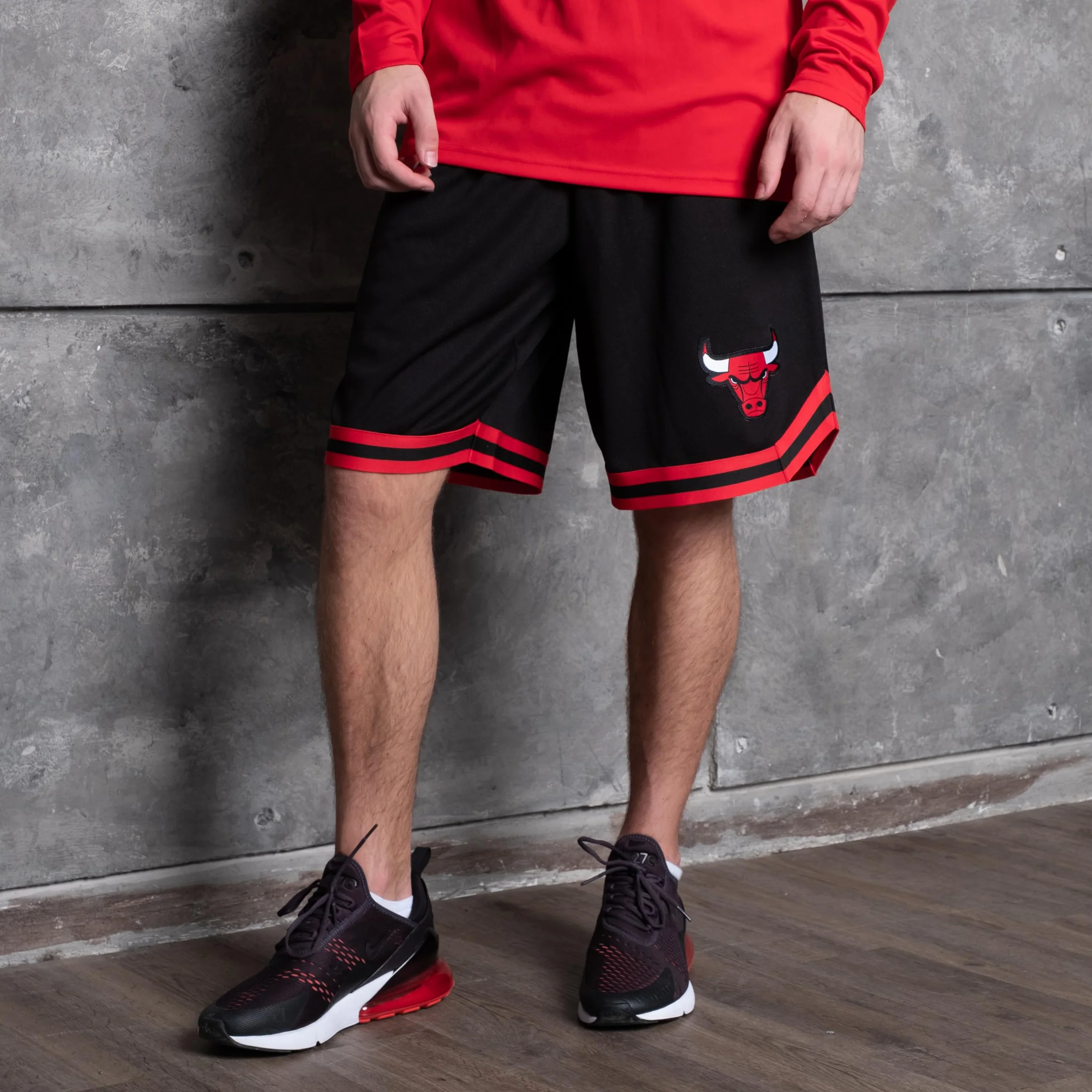 Unk NBA Short de Basket pour Homme GSM3547F avec Logo de l'équipe NBA tissé en polymaille, Noir, Taille XL