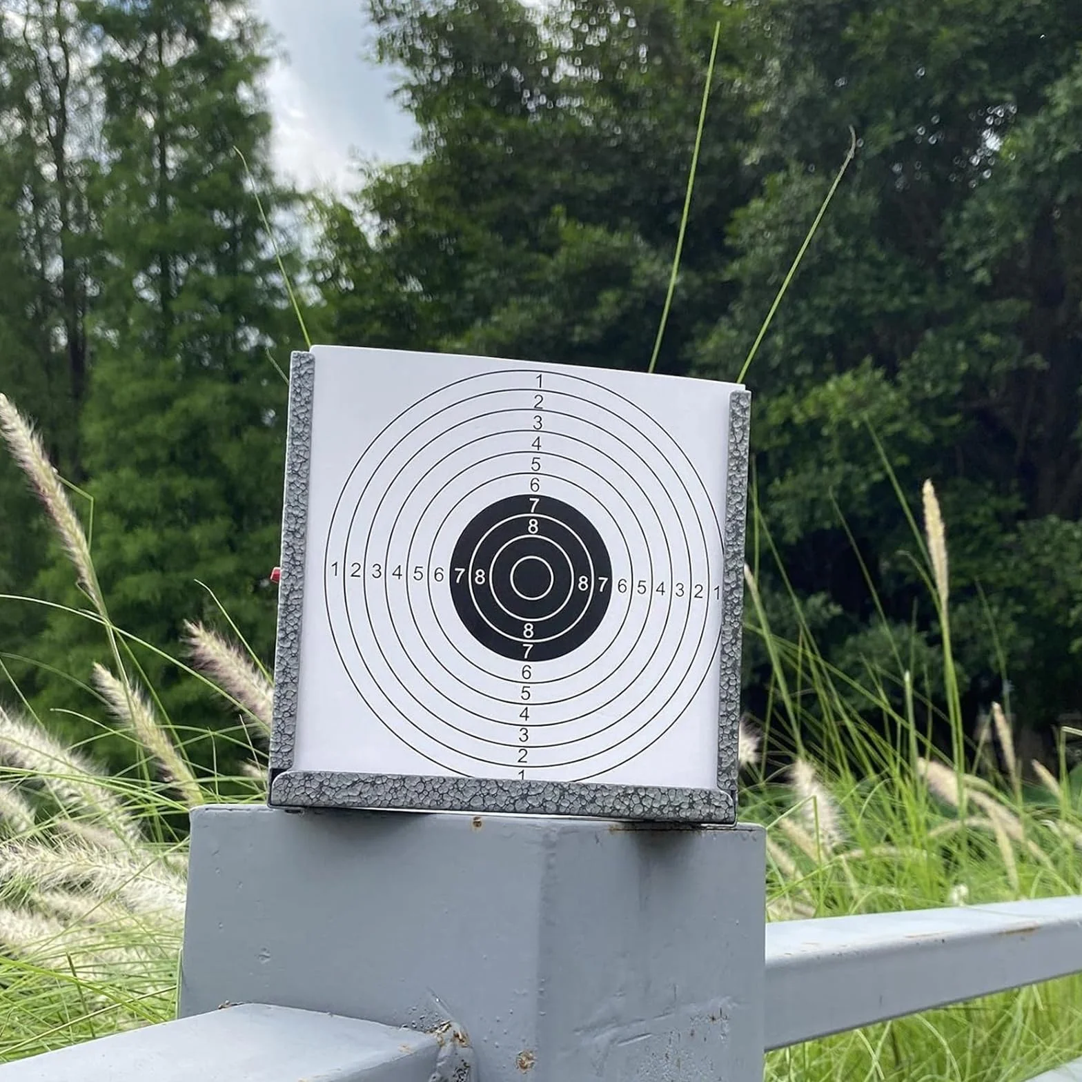 ATFLBOX BB Trap Target avec 20pcs Paper Target et Resetting Shooting Target pour Airsoft Pellet Gun Rifle BB Gun
