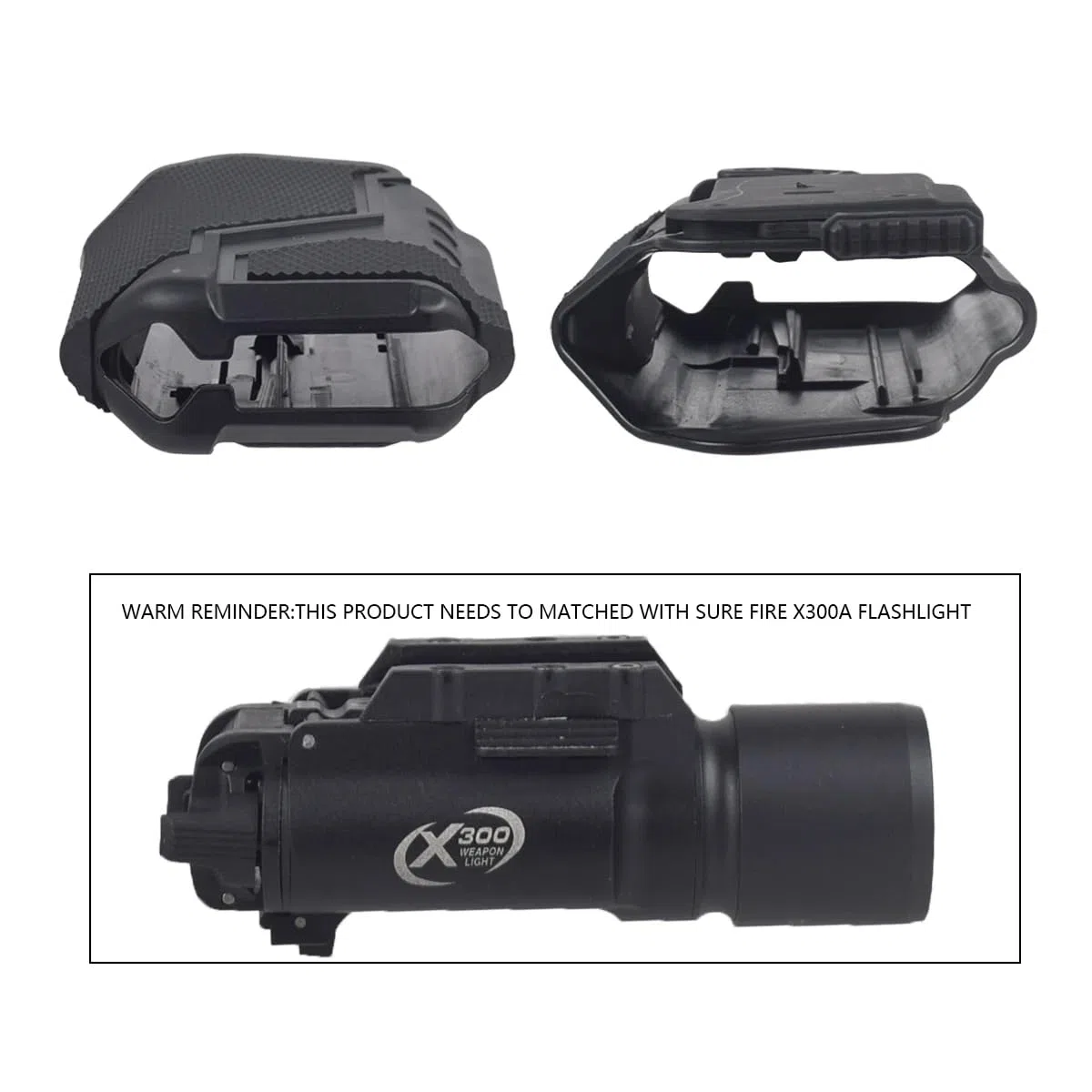 Peminkoo Holster Tactique pour Pistolet Airsoft droitier G1ock 17 19 SIG P226 P320 Holsters QLS System Ceinture pour Pistolet avec Lampe de Poche X300