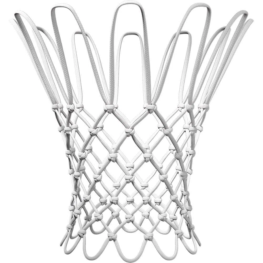 Filet Panier Basket,Filet Panier Basket Exterieur,Filet Basket,Filet de Basketball, Nylon,Filet de Basketball Intérieur,12 Boucles Basketball Net,Filet de Basket de Remplacement