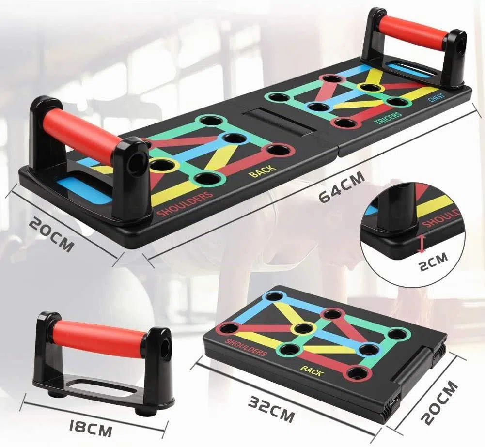 Push Up Board - Système d’entraînement Pliable pour Rack de Fitness 12 en 1 pour Le Fitness à Domicile