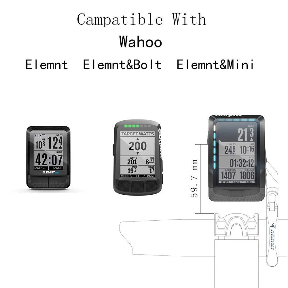 Support Wahoo Mount, Support vélo Avant pour Wahoo Elemnt, Wahoo Elemnt Bolt, Wahoo Elemnt Mini et Appareil Photo (Wahoo Mount 2)