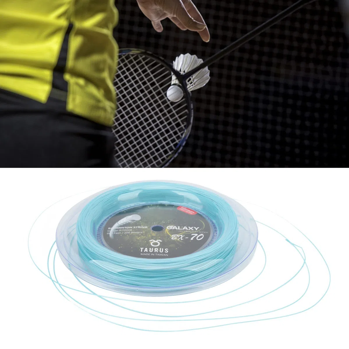 Buachois Corde de Raquette de Badminton, 200M Corde de Badminton élastique de 0,7mm de Durabilité Ligne de Badminton pour Raquettes de Badminton Volants