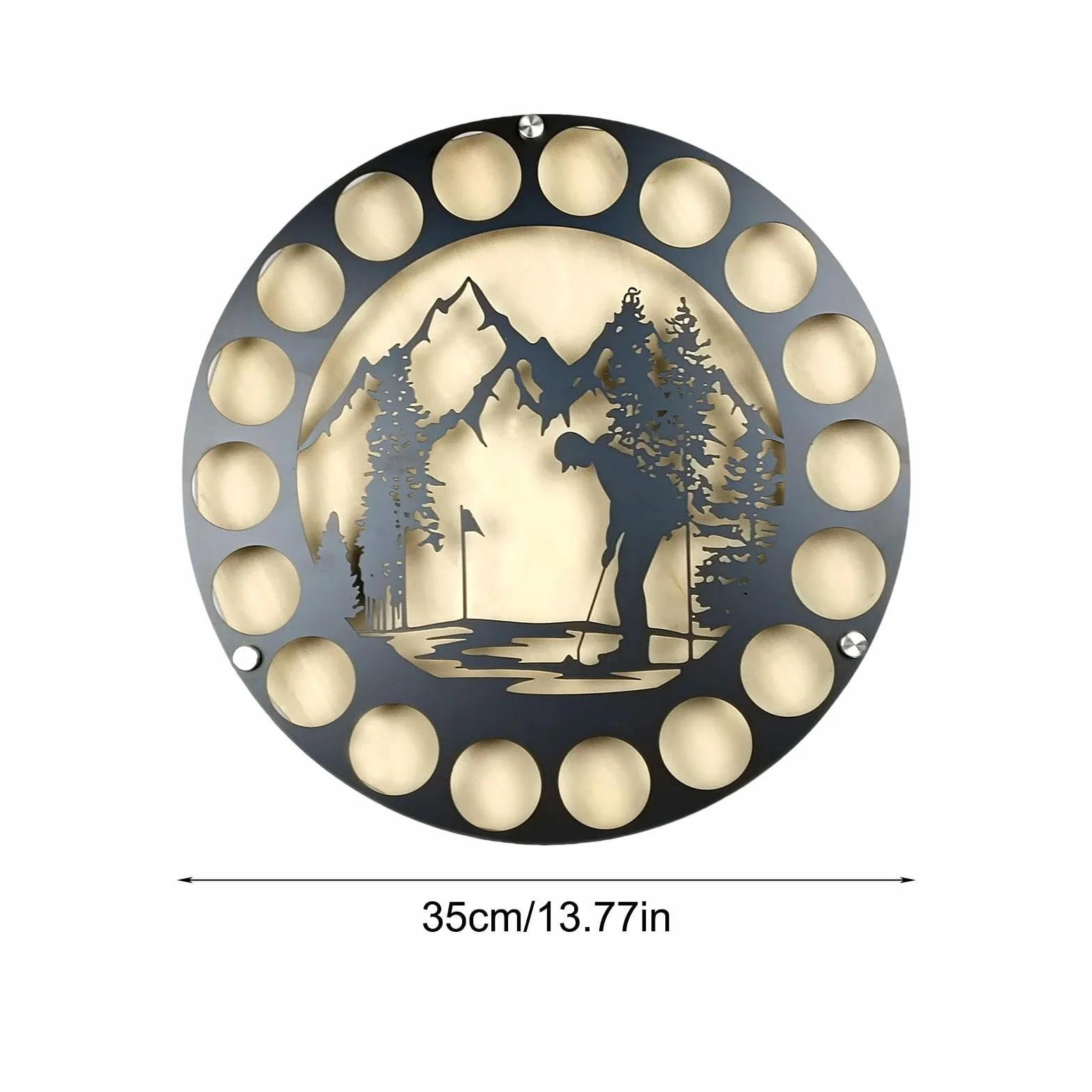 Présentoir mural pour balles de golf – Organisateur de rangement pour balles de golf – Support élégant pour balles de golf – Pas de perforation – Pour chambre à coucher, salon, dortoir