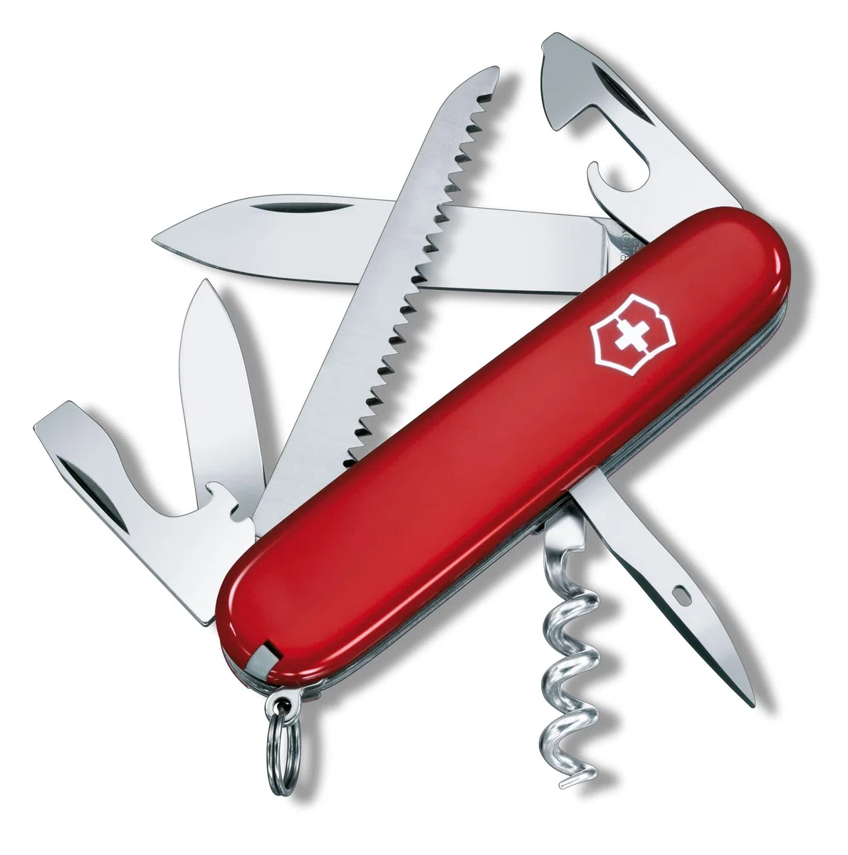 Victorinox Camper, Couteau de Poche Suisse, Léger, Couteau Multifonction, 13 Fonctions, Tire Bouchon, Lame, Scie à Bois, Rouge