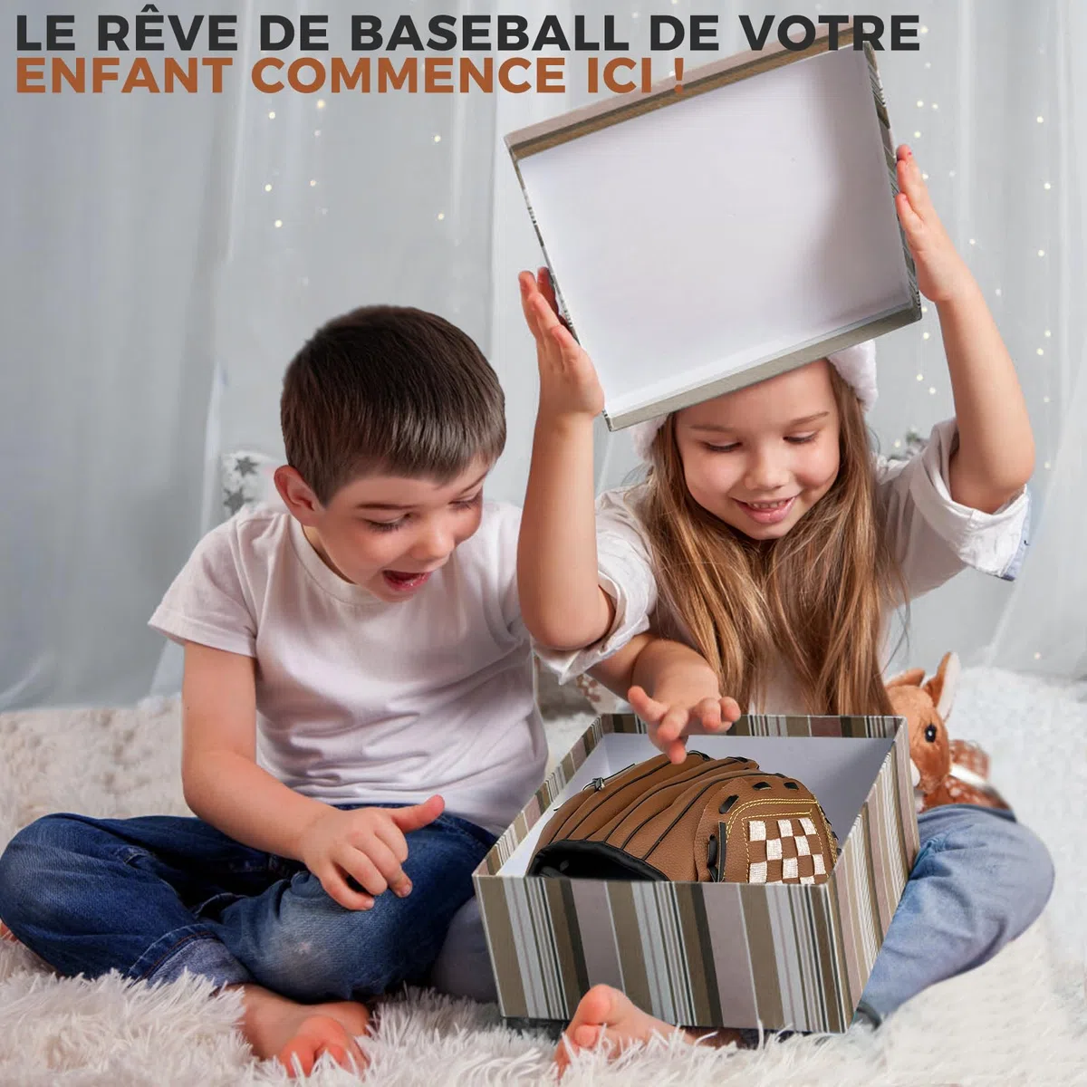 LeapBeast Gant de Baseball, Souple Gants de Softball, Réglable ​et Confortable PU ​Entraînement de Baseball pour Jeunes Adultes Gant de la Main Gauche