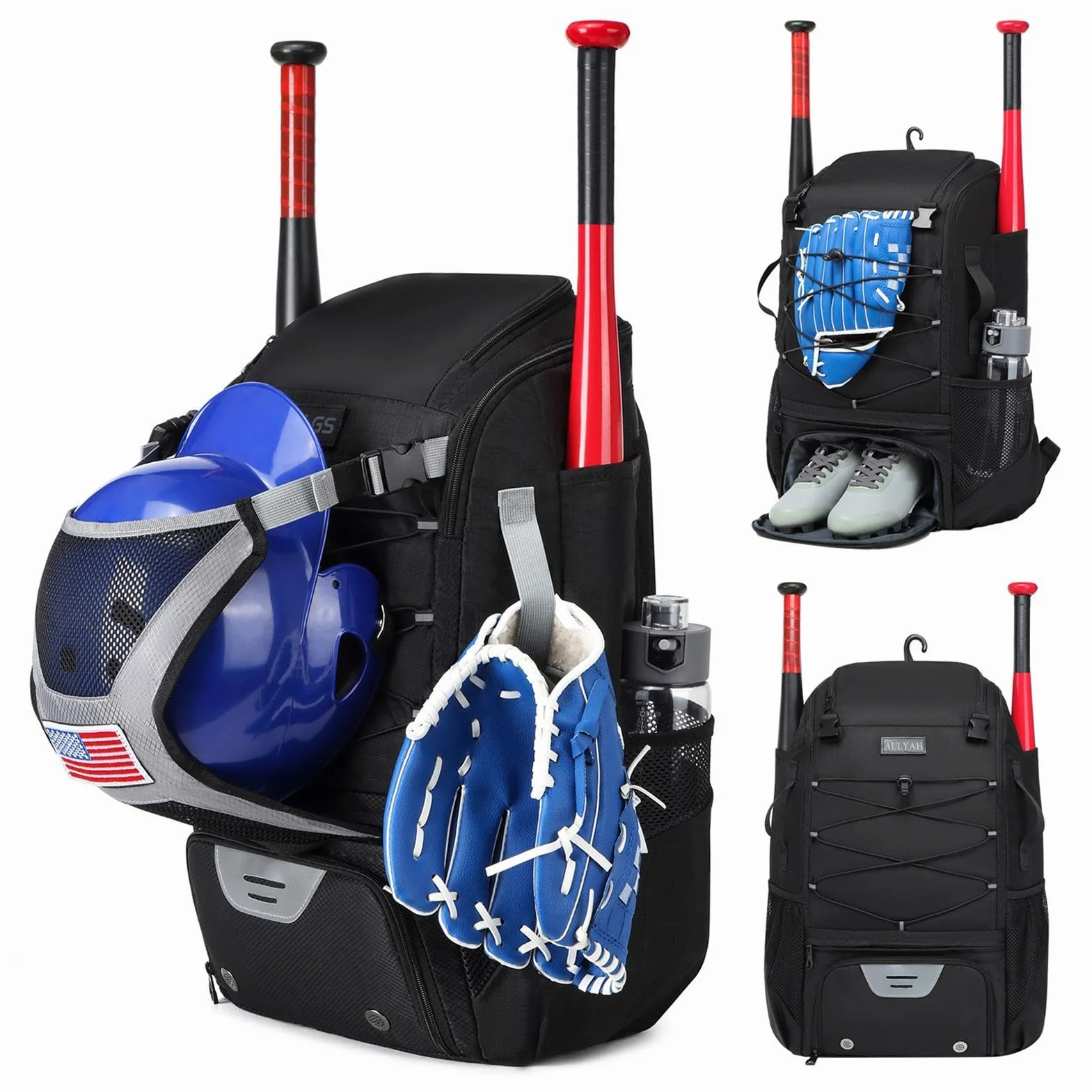 Générique Sac de Batte de Baseball pour Jeunes – Sac d'équipement léger et étanche avec Crochet de clôture et Grand Compartiment Principal pour Casque pour Adultes Softball, Accessoires T-Ball