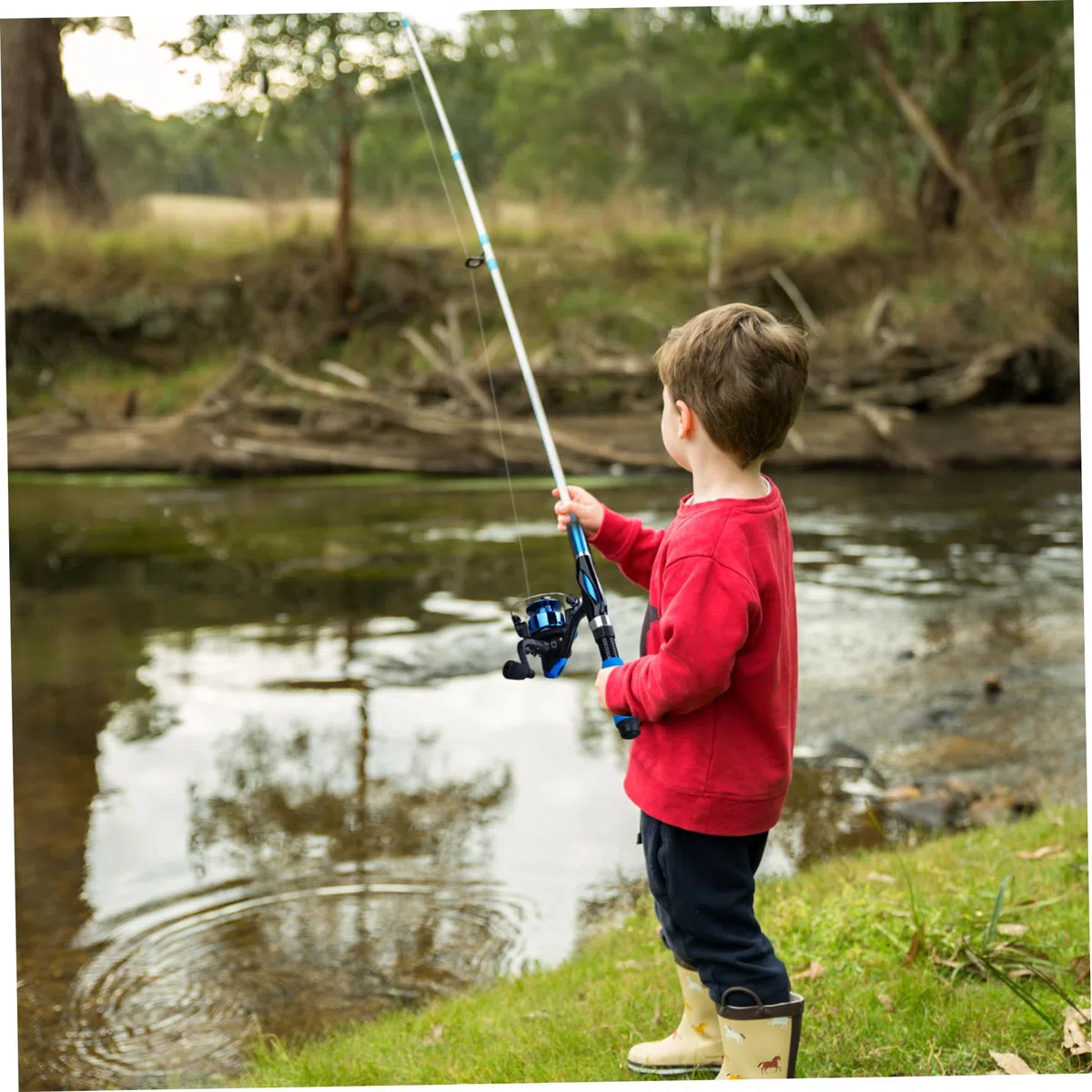 Canne à Pêche Et Moulinet Pour Enfants Canne à Pêche Cannes à Pêche 4 PCS/Ensemble Télescopique Portable Mini Enfants Canne à Pêche Ensemble De Démarrage Anneau De Guidage En Céramique Fibre De Verre