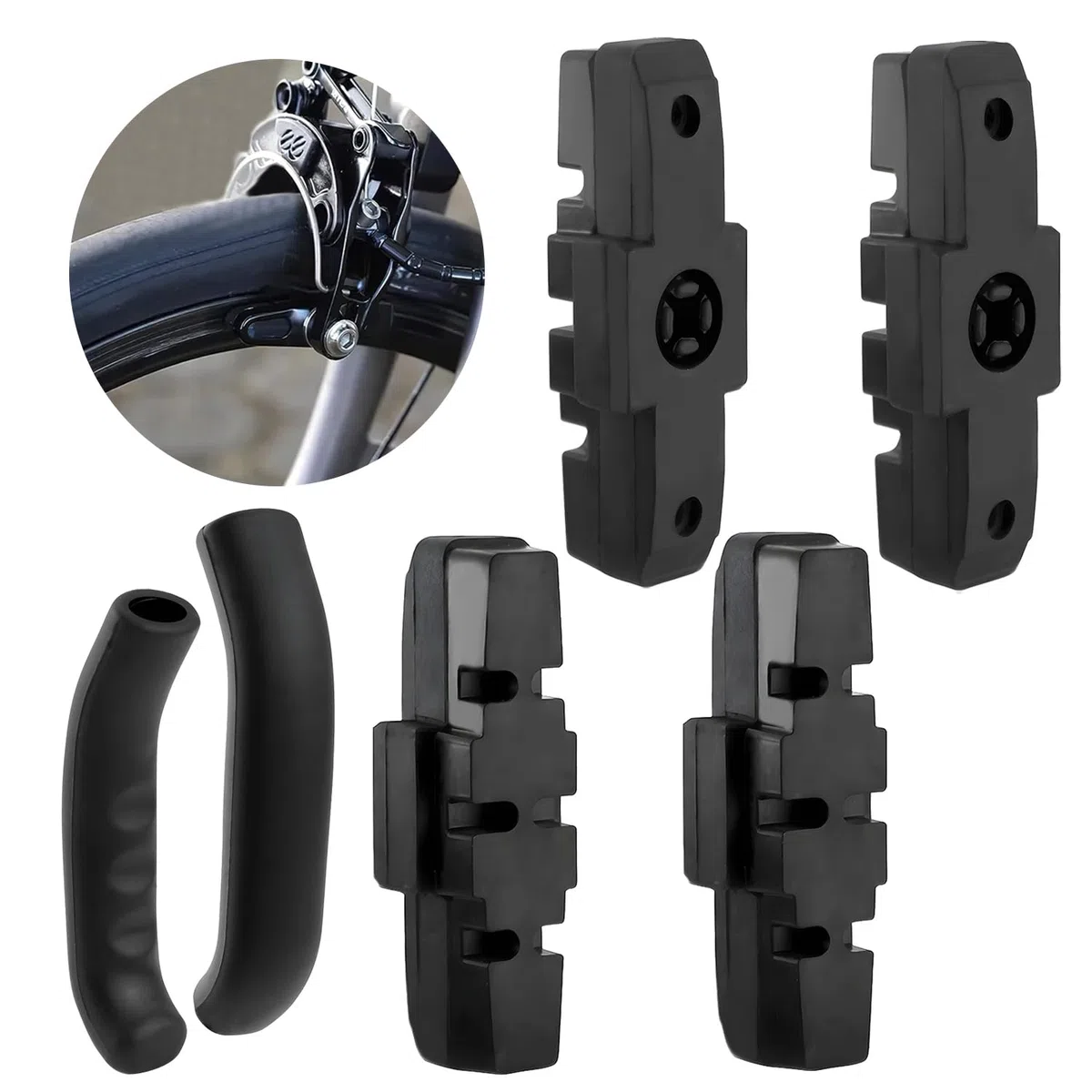 FAELNK Patins de Frein Velo Plaquettes Frein Hydraulique 2 Paires 50mm pour Magura HS HS11 HS22 HS24 HS33 I Haute Performance I Durable & Ajustement Parfait Noir
