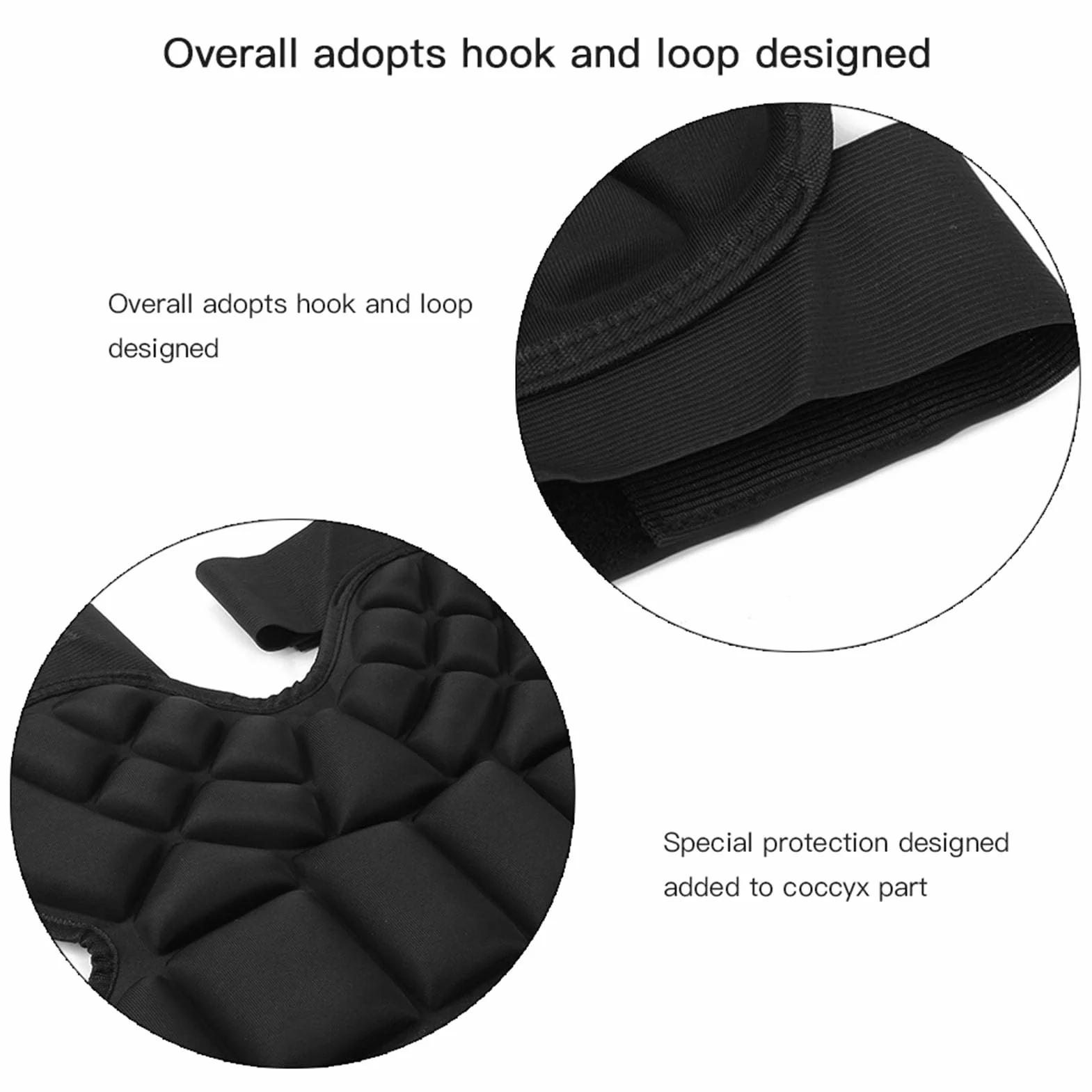 Keenso Protecteur de Hanche pour Enfants, Coussin de Crosse de Patinage à roulettes pour Enfants Protecteur de Hanche de Patinage Anti-Chute Protecteur de Hanche Garde de Sport Noir
