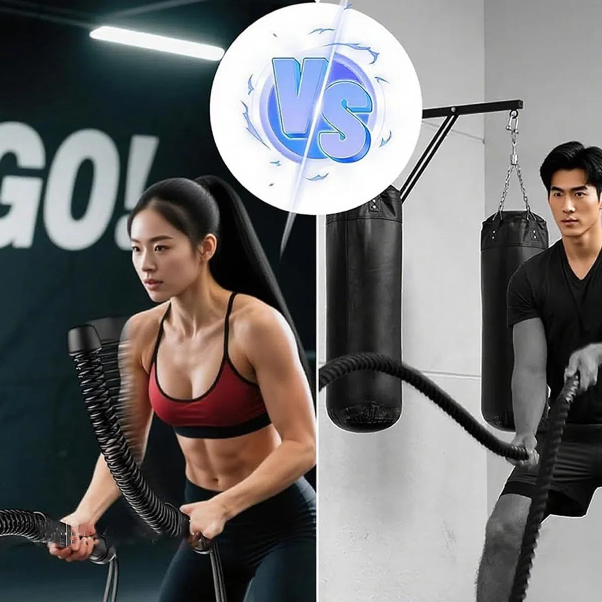 Lot de 2 cordes d'entraînement sans fil pour brûler les graisses - Pour MMA, callisthénie, gym, maison, extérieur, femmes et hommes