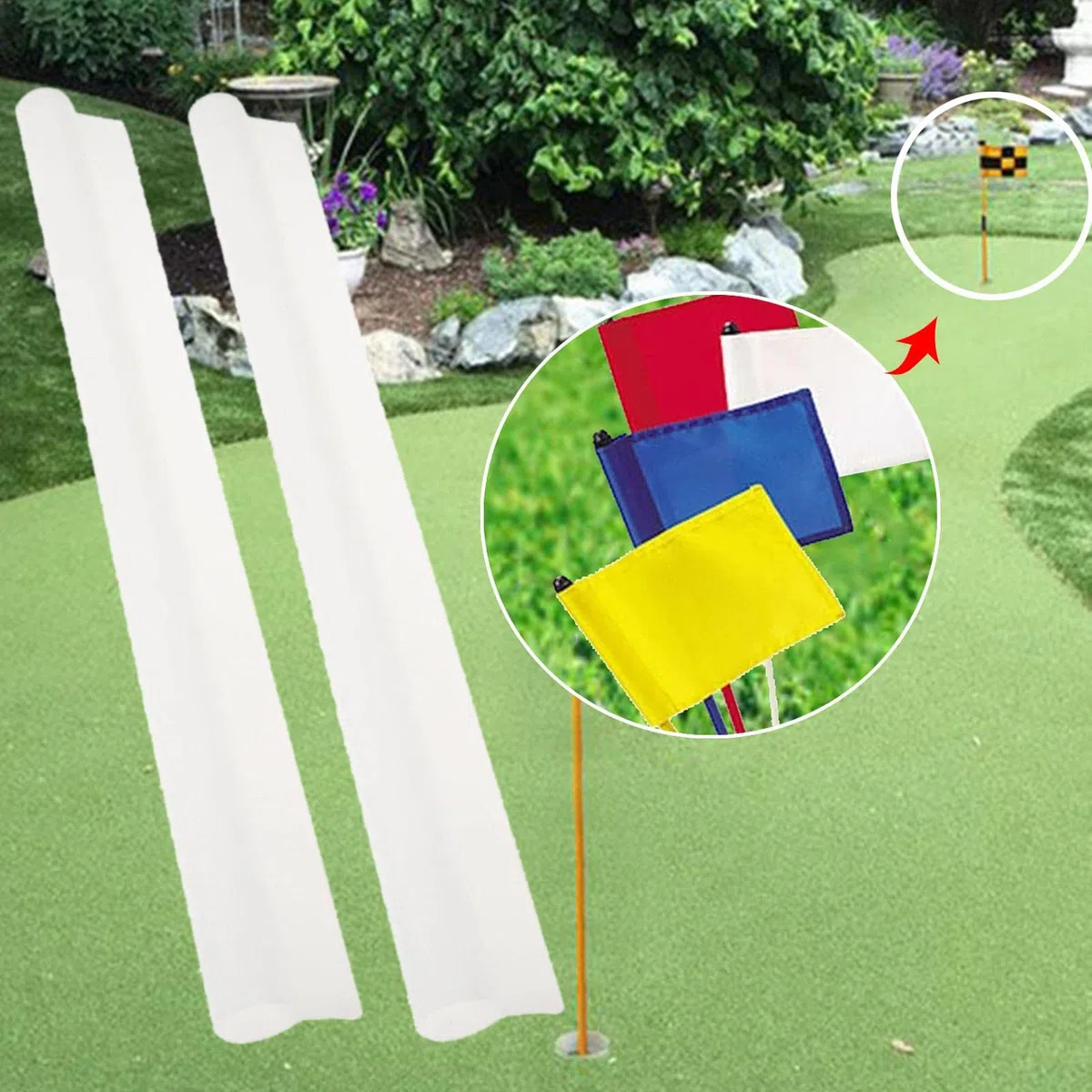 Tubes pour Drapeaux de Golf, Accessoires de Montage, Support de Drapeau de 35,5 Cm pour Golf