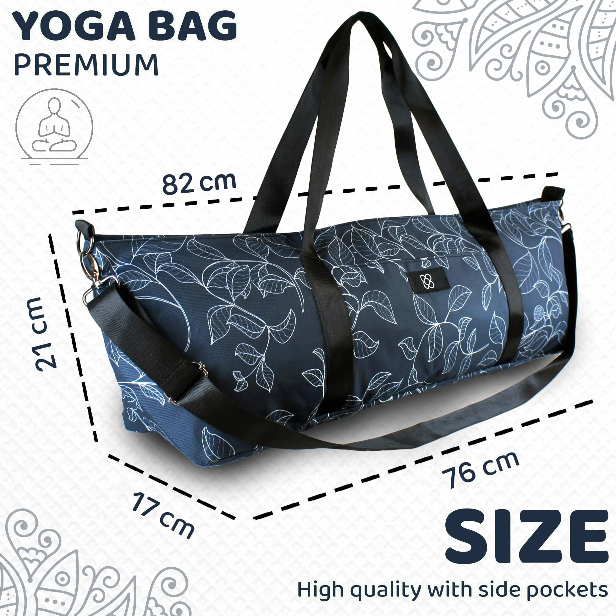 DOJA Barcelona Sac Tapis Yoga XXL - Grand Sac Yoga Résistant et Spacieux avec Poches - Housse Tapis Pilate Doté de Poignées et Sangle d'épaule pour Transport Confortable et Organisation Optimale