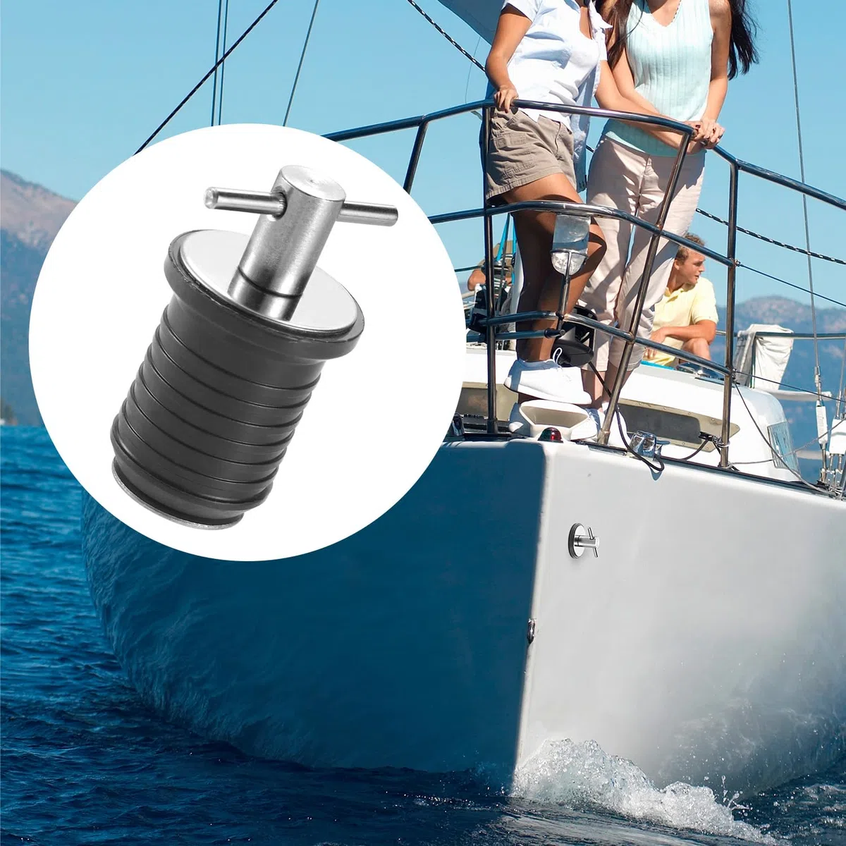lasuroa 4Pcs Bouchons Bateau, Bouchons de Vidange de Bateau Bouchons de Vidange à Poignée en T avec Poignée en Acier Inoxydable Marine Twist Plug Accessoires de Bateau