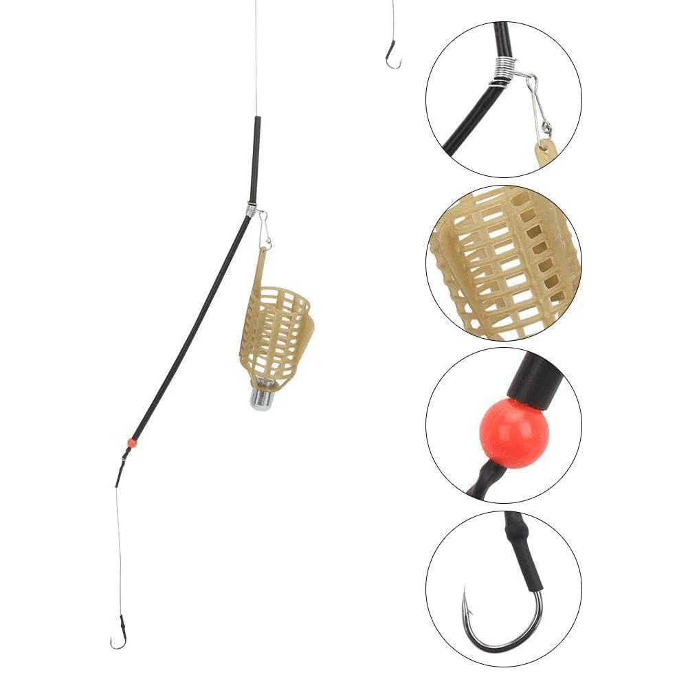 Cage à appâts de pêche Portable, 4 PCS Léger Portable Leurre de pêche Appât Piège Panier Feeder Fish Tackle Accessoires