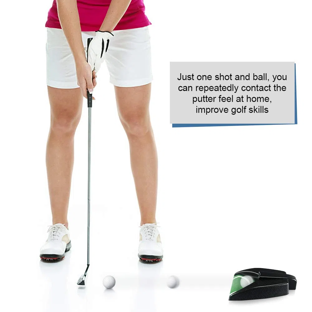 Tapis de Putting Portable Professionnel - Retour de Balle Automatique - Mini Golf pour Entraînement Intérieur et Extérieur