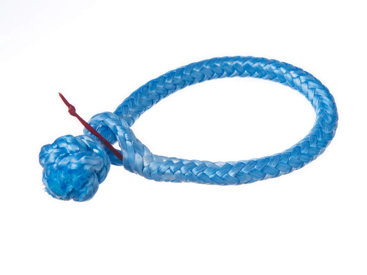 Manille en Dyneema - 5 mm - Bleu - Charge de rupture : plus de 2000 kg.