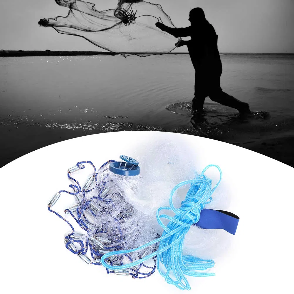 Filet De Peche Mer - Carrelet De Peche - Monofilament de Nylon pour Piège à Appâts et Poissons - Accessoire De Piège De Réseau De Pêche Portatif Durable à Lancer à La Main