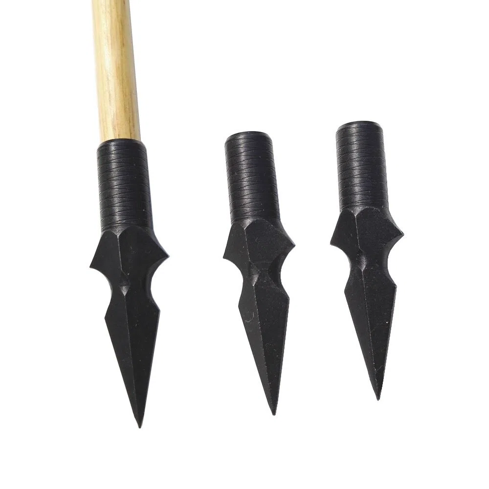 6pcs Pointes de flèche Traditionnelles en Métal Chasse Broadheads Tir à l'arc Tête de Flèche 200 Grains Pointes de vis pour Les Flèches en Bois de Bambou