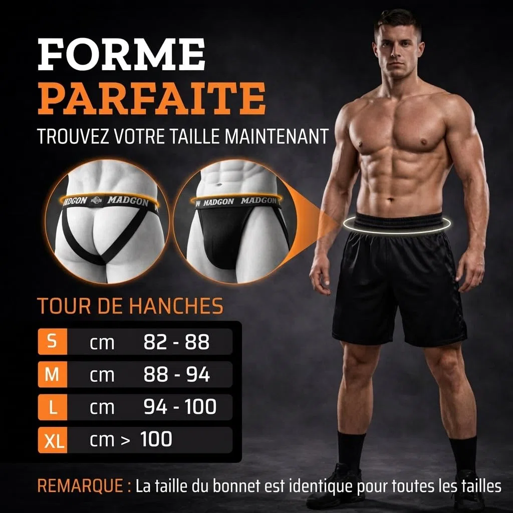 MADGON Coquille Boxe Homme – Protège-Génitaux pour MMA & Boxe – Slip de Protection Ergonomique