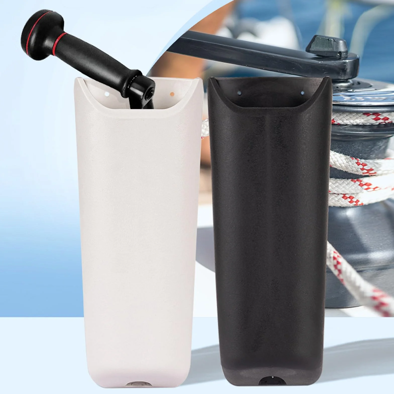 banapoy Support de manivelle de Winch en PVC pour voilier, Pochette de manivelle de Winch, Pochette de Rangement Auto-videuse pour Yachts et Bateaux