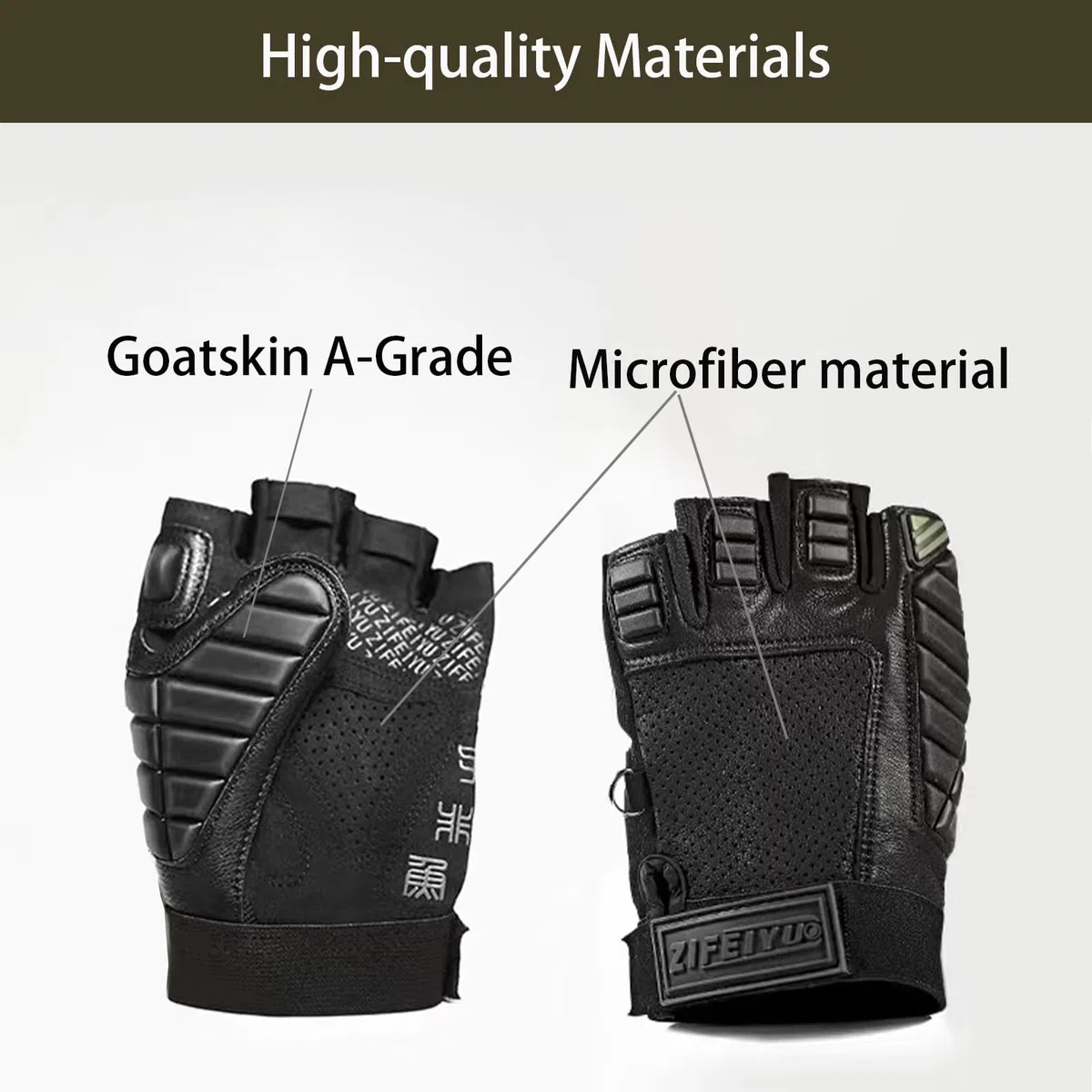 tetotak Gant de tir professionnel sans cadre, accessoires d'entraînement à la chasse, matériau en peau de chèvre, protection supérieure des mains, bande tube plat pour l'extérieur