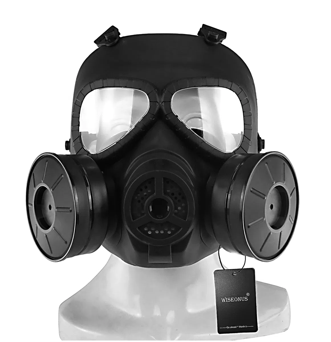 Masque Airsoft Paintball CS Masque Facial Anti-buée factice Halloween Cosplay avec Double Ventilateur Turbo
