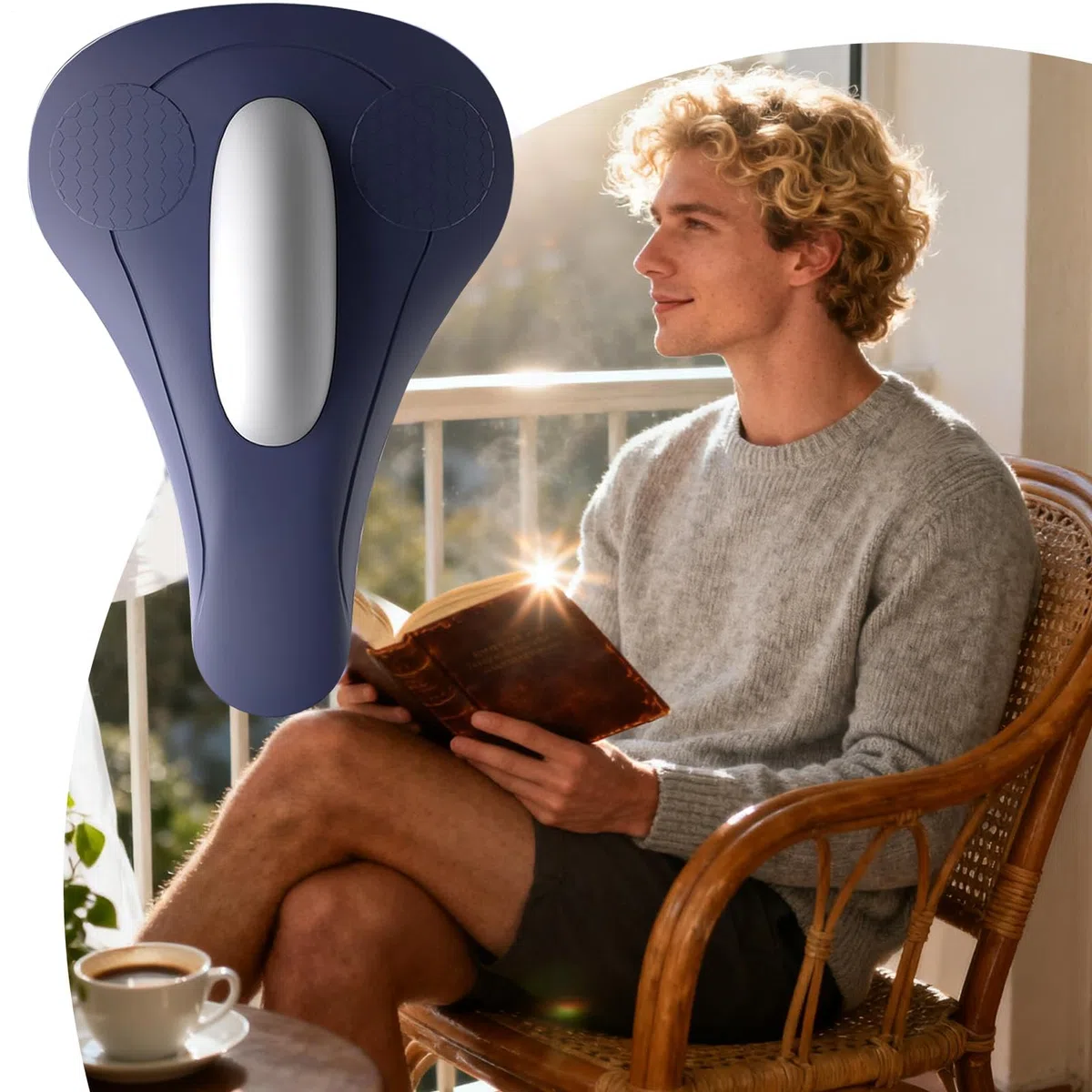 Masseur d'exercice du plancher pelvien, 22 x 15 cm, appareils d'exercice du plancher pelvien pour homme avec 4 modes de vibration, équipement d'entraînement rechargeable par USB-C pour améliorer