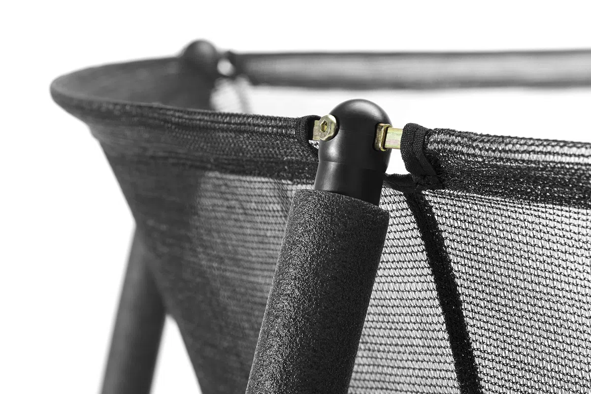 Salta Comfort Edition Trampoline d'extérieur, 214 x 153/305 x 214/366 x 244 cm, certifié TÜV, Noir/Vert/Rose, kit avec Tapis de Saut, Filet de sécurité, Ressorts galvanisés, Housse de Bord