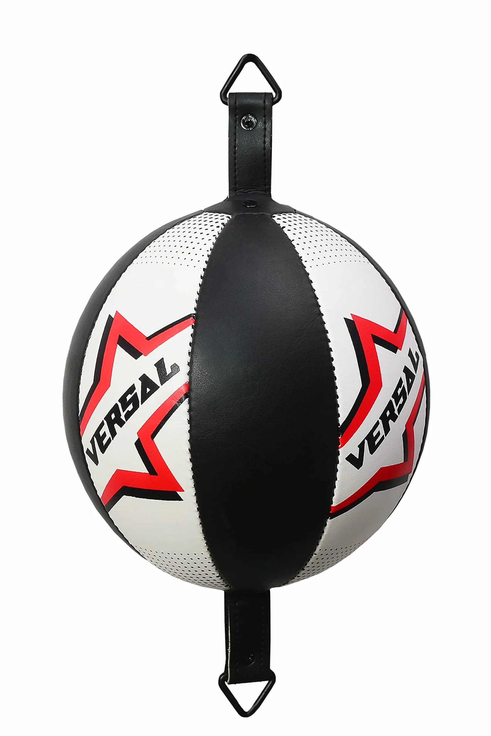 VSL Balle de boxe double extrémité en cuir pour entraînement MMA Dodge Sac de frappe avec cordes et ancrages du sol au plafond