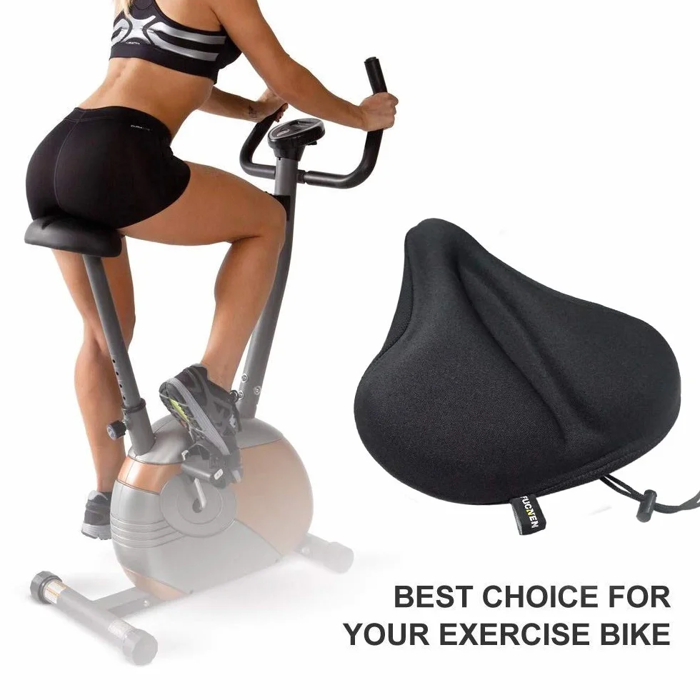 Housse de selle en gel pour vélo d'appartement, grande et confortable, rembourrée pour homme et femme, convient pour les vélos stationnaires, le cyclisme d'intérieur - Coussin de selle doux