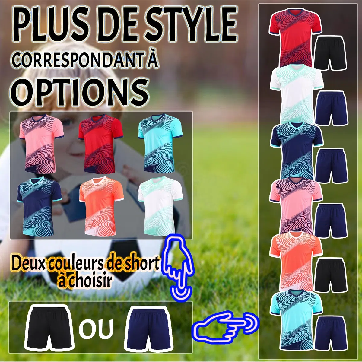 Maillot T Shirt Foot Personnalisé Enfant Hommes Maillot de Foot pour Garçons Maillot Foot Enfant Maillot Football Personnalisé avec Numéro de Logo de Nom d'Équipe