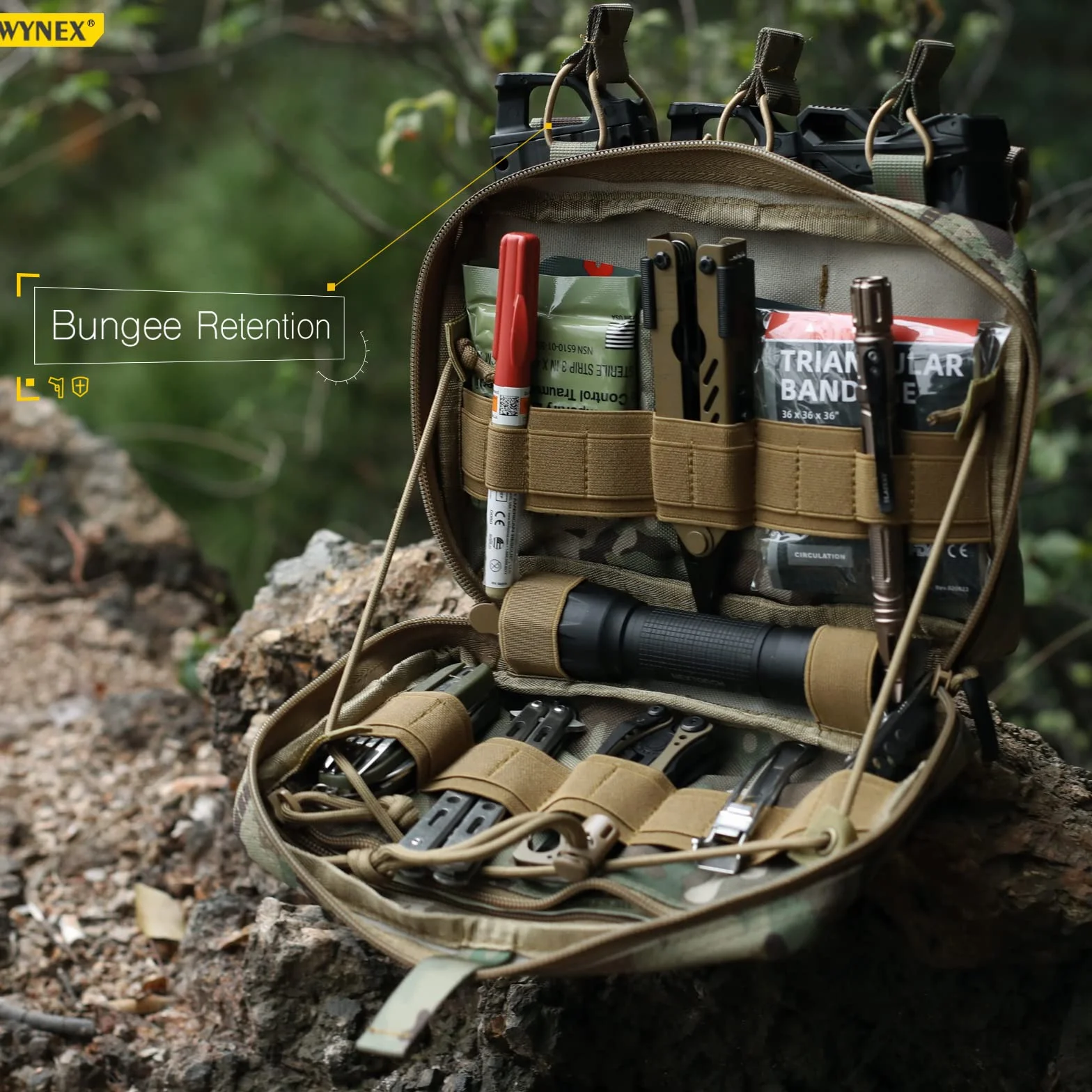 Wynex Pochette Tactique Porte Chargeur 5.56 Poche Molle Scratch Pochette Rangement pour Chargeur Militaire Sac à Outil Tactique Poche de Delestage AVCE Porte-Chargeur Triple pour HK416 M4 M16