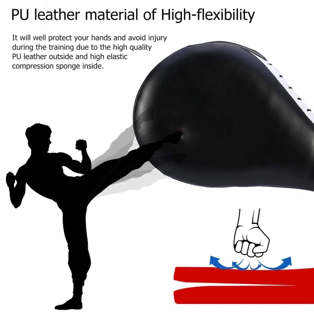 2pcs Formation de Pad de Taekwondo Durable (Noir), Applicable à la Pratique au bâton de Taekwondo, Art Martial, etc.