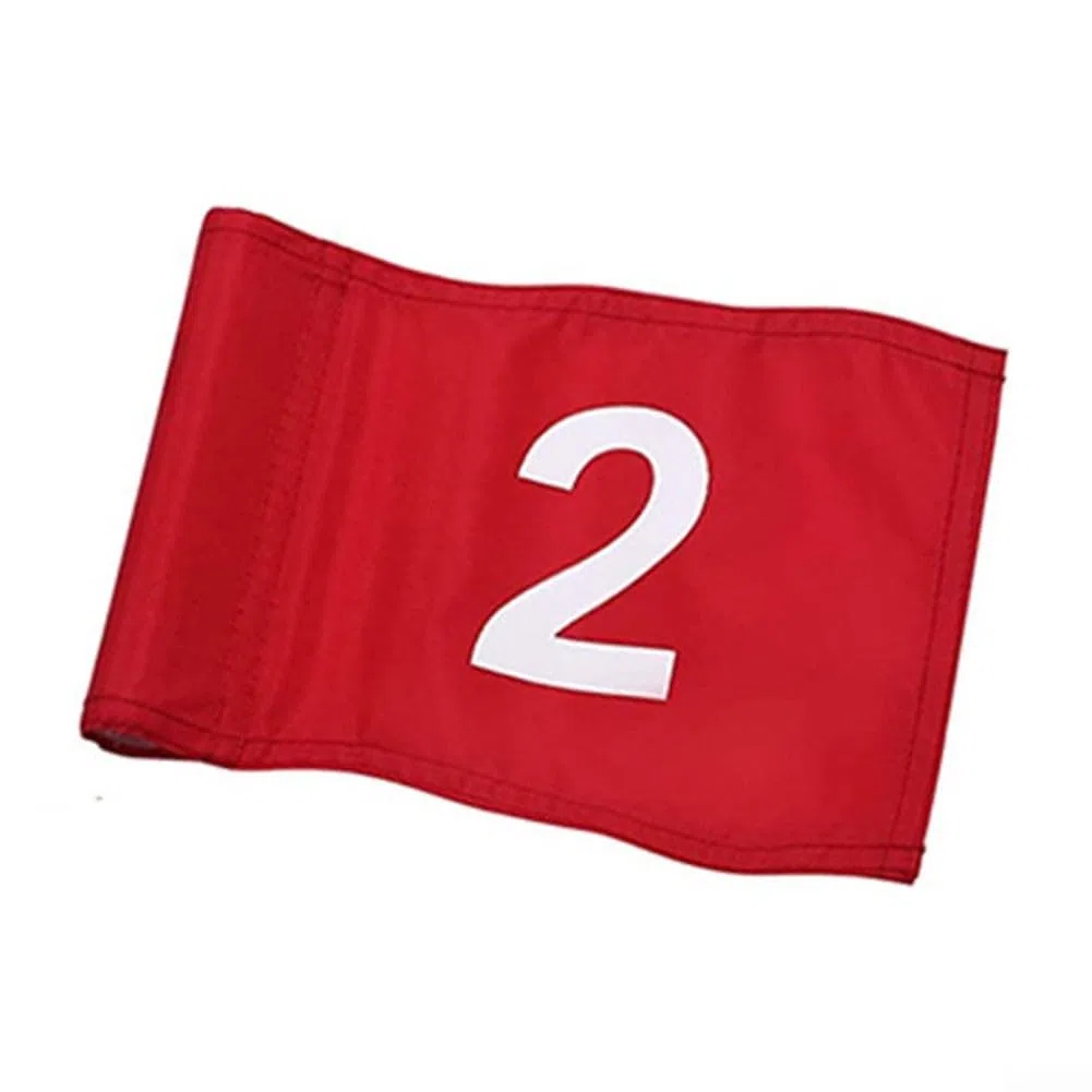 Lot de 4 drapeaux de golf avec poteaux - Imperméables - Pour entraînement de golf intérieur et extérieur