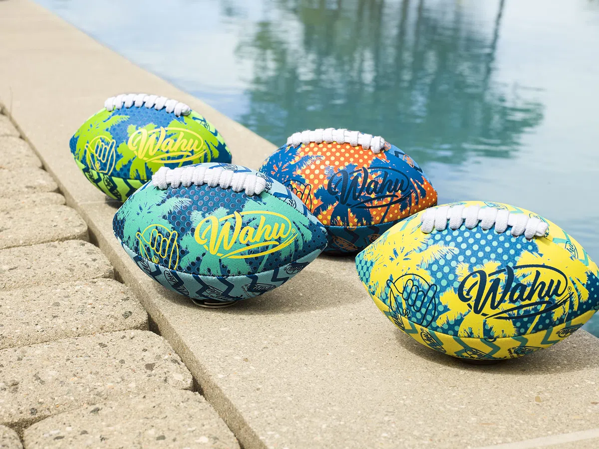 WAHU Ballon de Football américain Mini (16,5 cm) | Ballon de Football américain 100% étanche avec de Vrais Lacets | Idéal pour Le Jardin ou la Plage | À partir de 5 Ans