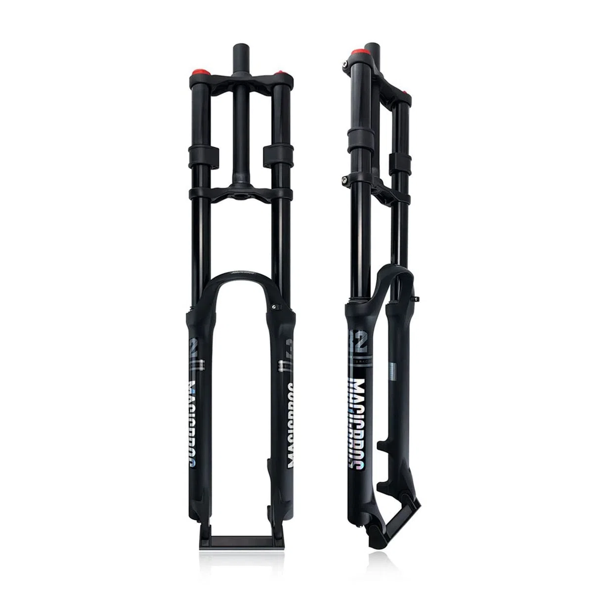Fourche de suspension de vélo VTT double épaulement 160 mm Voyage 1-1/8", frein à disque de descente, compatible avec roues de 26 / 27,5 / 29 pouces