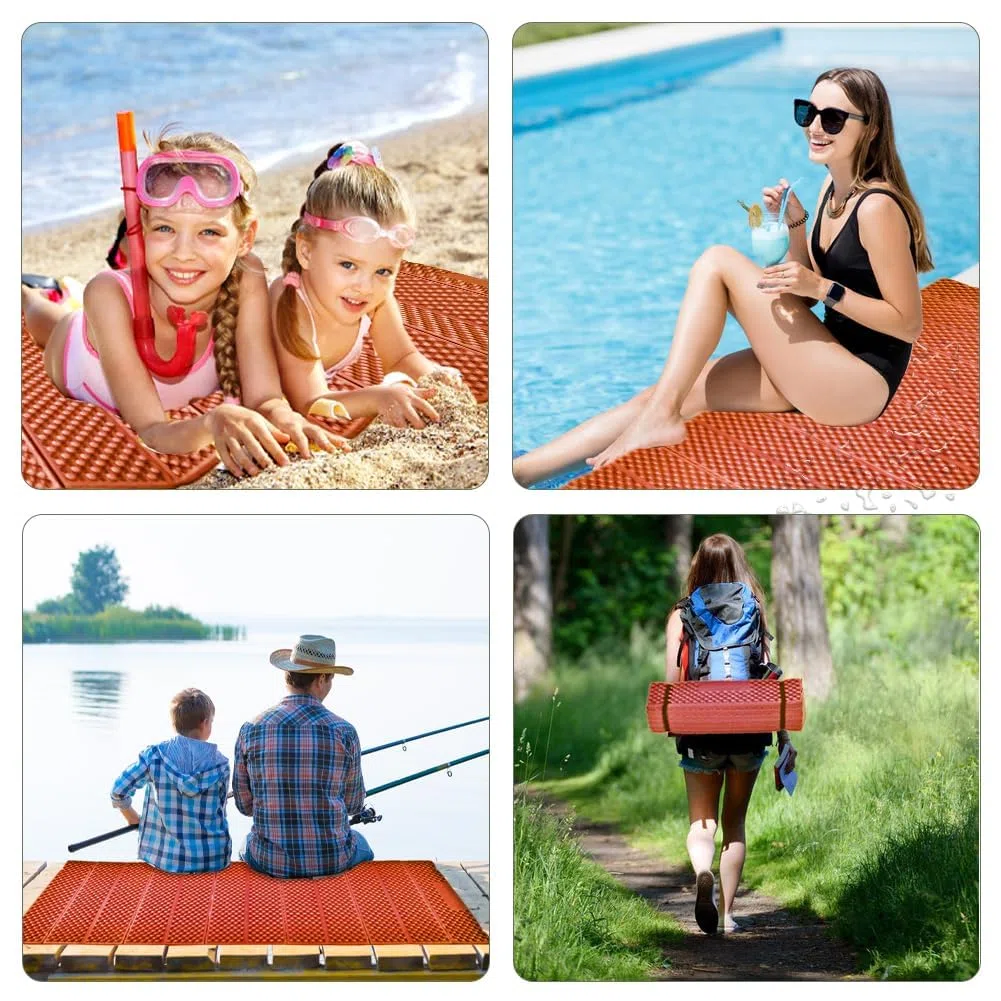 Tapis de camping pliable en mousse, ultra léger, tapis d'extérieur pour tente de plage, matelas de couchage pliable à cellules fermées, matelas doux pour adultes, imperméable, randonnée, randonnée
