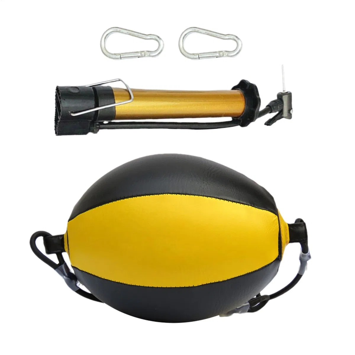 Sac de frappe à double extrémité - Sac de vitesse à double extrémité - Pu à double extrémité - Balle de poinçonnage - Comprend l'aiguille, l'écrivain, le ruban de balle de l'équipe