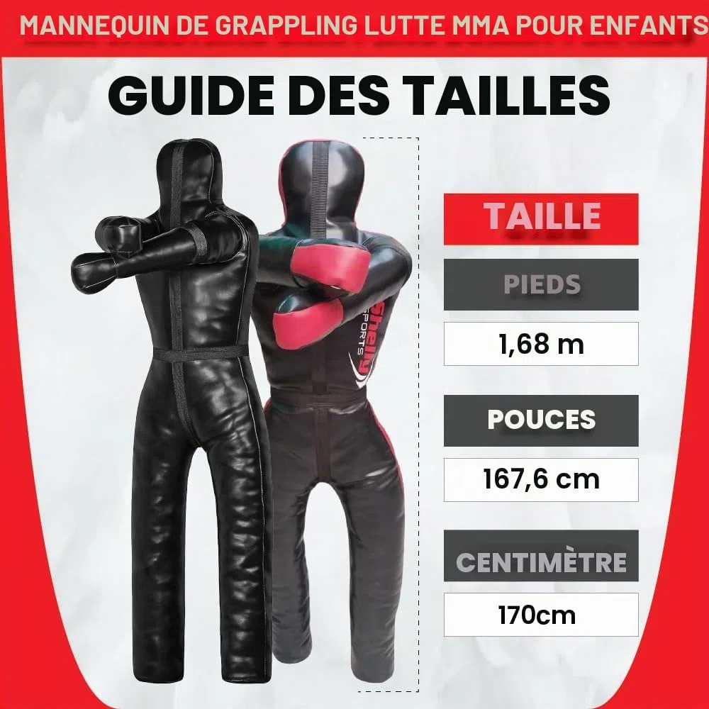 Shelly Mannequin de lutte MMA pour adulte BJJ, judo, lutte debout, Jitsu, MMA Brésilien, entraînement d'autodéfense, MMA – non rempli – 170 cm