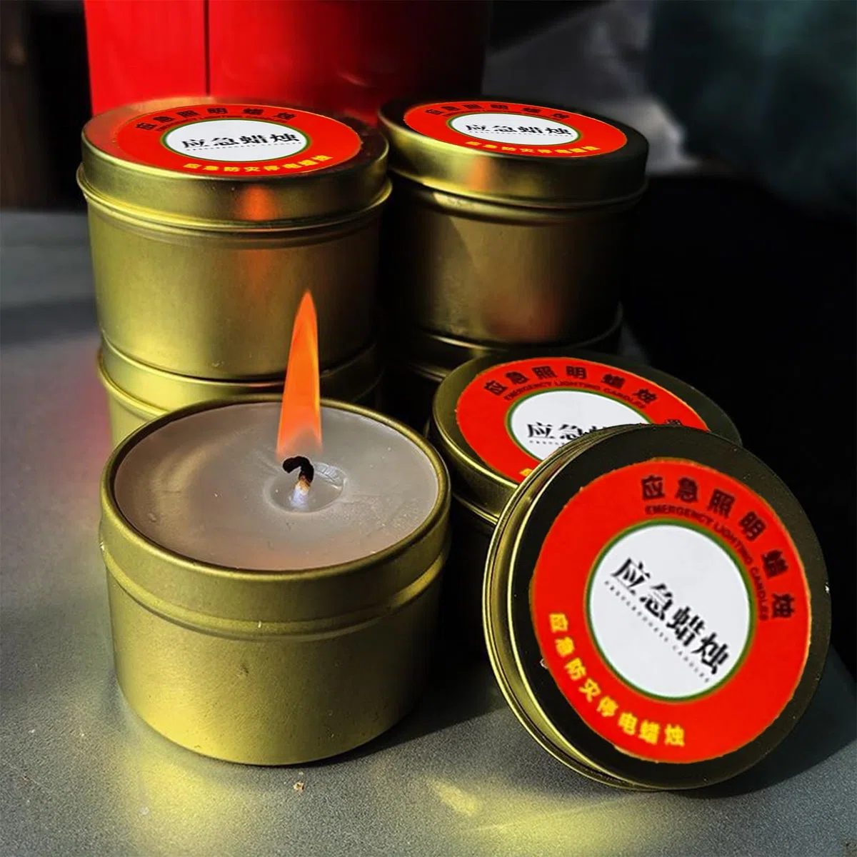 Bougies Survie Urgence - Longue Durée 30h Lot 10 | Bougie Sans Fumée Inodore Coupe-vent pour Pannes Courant Camping Randonnée | Outil Éclairage Étanché Boîte Métal 3 Mèches Portable Kit Préparation Ca