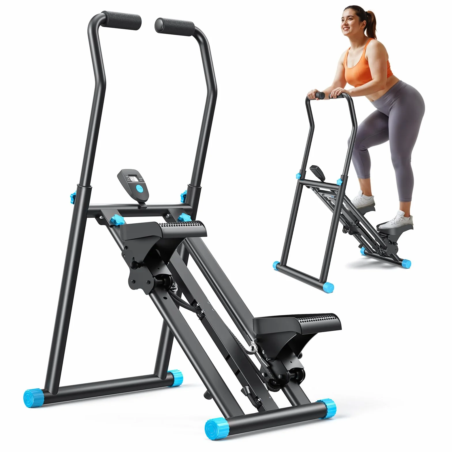 MERACH Stepper Escalier, Stair Stepper Pro,Stepper Fitness Appartement pour la Maison avec résistance réglable en 3 étapes,Folding Cardio Vertical Sport Climber avec Guidon réglable pour Büro