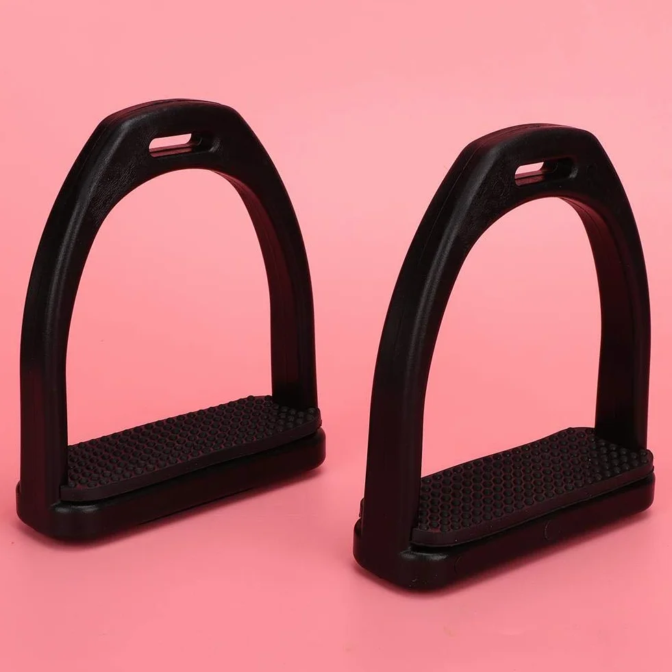 Fdit 2pcs étrier de Cheval étriers en Plastique de Haute résistance étriers d'équitation de sécurité étriers équestres antidérapants pour Selle(L)