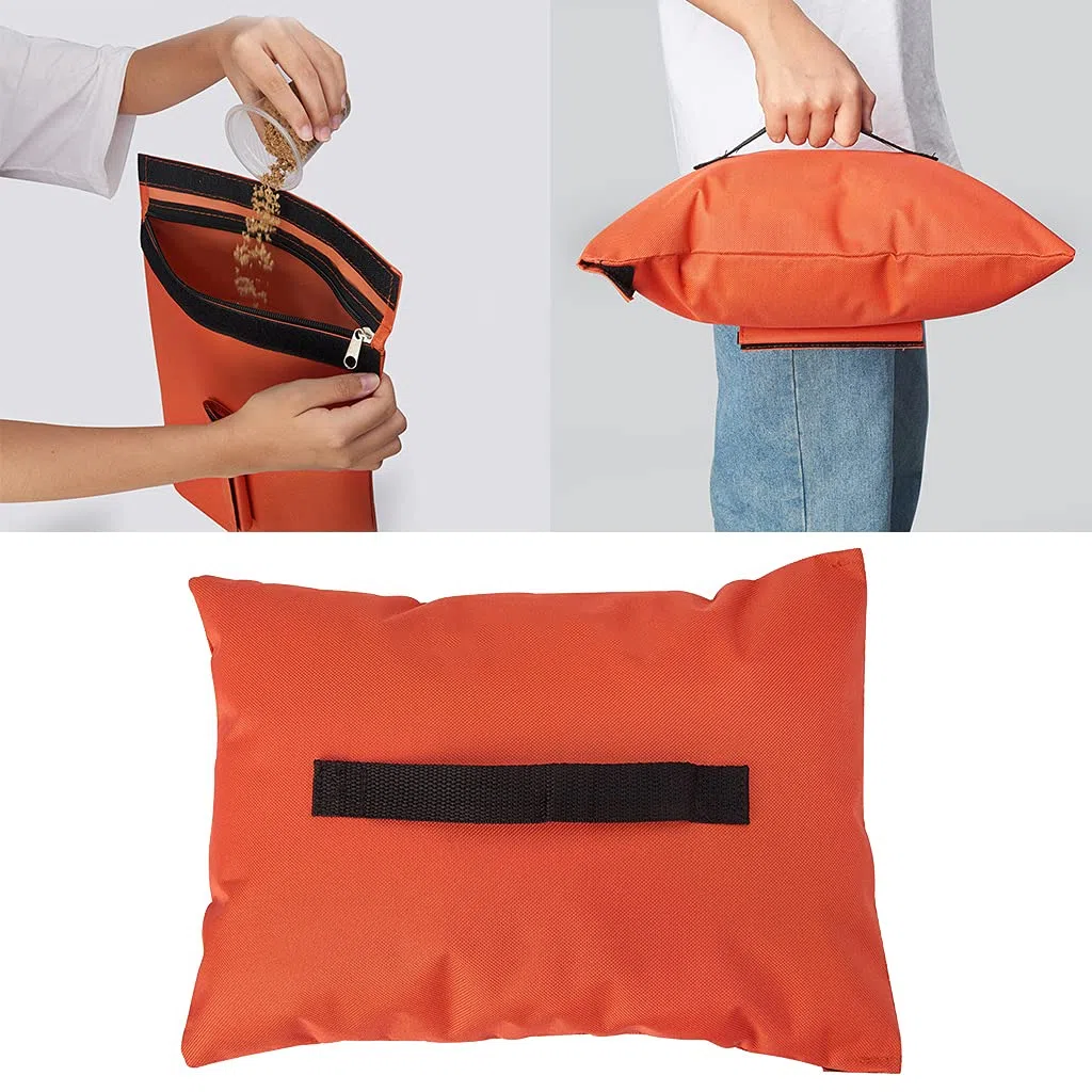 Lot de 4 sacs de sable lestés pour buts de football, filet de golf, filet de hockey et autres sacs de sable orange