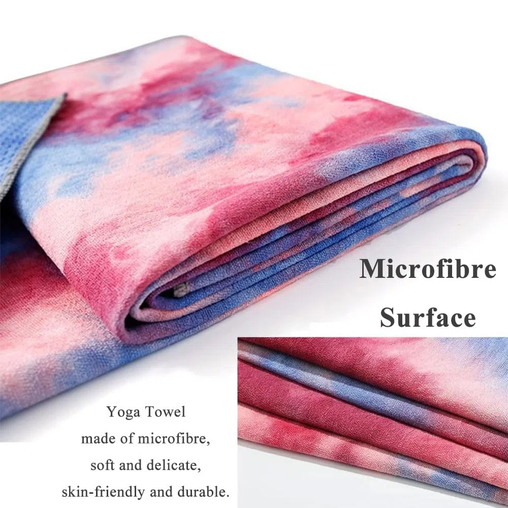 Serviette de yoga antidérapante avec points de préhension Couverture de Yoga à séchage rapide Serviette en microfibre Super Doux Absorbant la Sueur avec Sac de Transport
